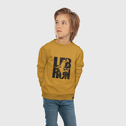 Свитшот хлопковый детский Lebron Dunk, цвет: горчичный — фото 2