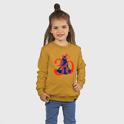 Свитшот хлопковый детский Звездная йогини и красный символ ОМ, цвет: горчичный — фото 2
