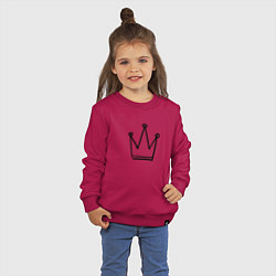 Свитшот хлопковый детский Черная корона, цвет: маджента — фото 2
