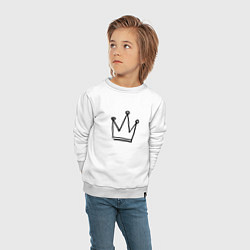 Свитшот хлопковый детский Черная корона, цвет: белый — фото 2
