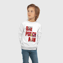 Свитшот хлопковый детский Ванпанчмен Сайтама, цвет: белый — фото 2