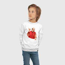 Свитшот хлопковый детский Ленин в пижаме, цвет: белый — фото 2