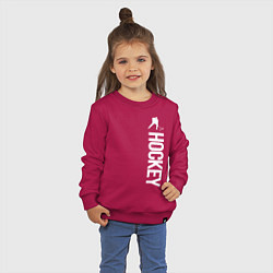 Свитшот хлопковый детский Hockey, цвет: маджента — фото 2