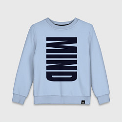Свитшот хлопковый детский Mind большие буквы, цвет: мягкое небо
