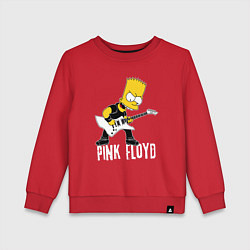 Свитшот хлопковый детский Pink Floyd Барт Симпсон рокер, цвет: красный