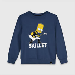 Свитшот хлопковый детский Skillet Барт Симпсон рокер, цвет: тёмно-синий