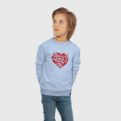 Свитшот хлопковый детский Twisted heart, цвет: мягкое небо — фото 2