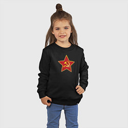 Свитшот хлопковый детский СССР звезда, цвет: черный — фото 2