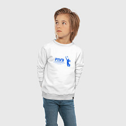 Свитшот хлопковый детский FIVB, цвет: белый — фото 2