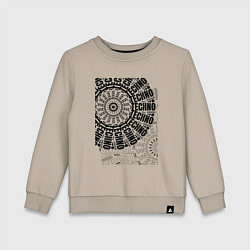Свитшот хлопковый детский Техно мандала, цвет: миндальный
