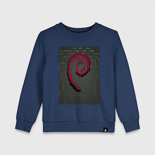 Детский свитшот Debian Linux / Тёмно-синий – фото 1