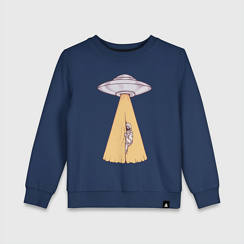 Детский свитшот Космонавт и НЛО / Тёмно-синий – фото 1