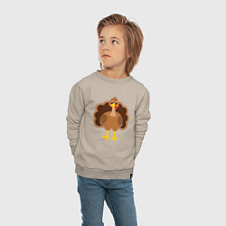 Свитшот хлопковый детский Turkey bird, цвет: миндальный — фото 2