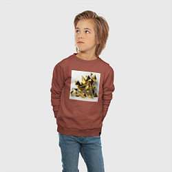 Свитшот хлопковый детский Золотая геометрия, цвет: кирпичный — фото 2