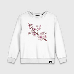 Свитшот хлопковый детский Ветка сакуры - весна - Япония, цвет: белый