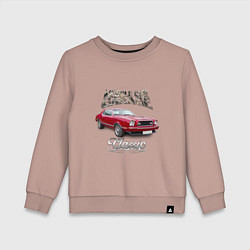 Свитшот хлопковый детский Маслкар Ford Mustang, цвет: пыльно-розовый