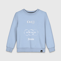 Свитшот хлопковый детский JIMIN FACE Set Me Free, цвет: мягкое небо