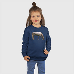 Свитшот хлопковый детский Креольская лошадь, цвет: тёмно-синий — фото 2
