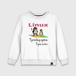 Детский свитшот Линукс пингвин система