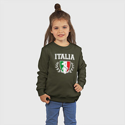 Свитшот хлопковый детский Italy map, цвет: хаки — фото 2
