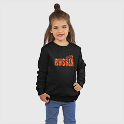Свитшот хлопковый детский Russia: в стиле хохлома, цвет: черный — фото 2