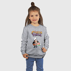 Свитшот хлопковый детский Пеппино Спагетти из Pizza Tower, цвет: меланж — фото 2