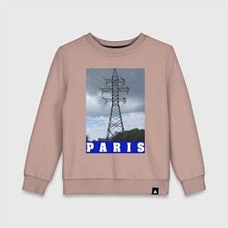 Свитшот хлопковый детский Париж Эйфелева башня, цвет: пыльно-розовый