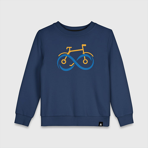 Детский свитшот Велосипед и бесконечность / Тёмно-синий – фото 1