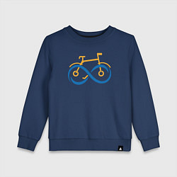 Свитшот хлопковый детский Велосипед и бесконечность, цвет: тёмно-синий