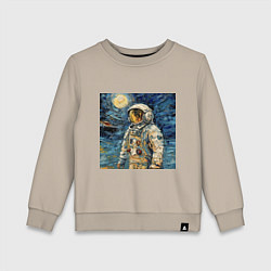 Детский свитшот Космонавт на луне в стиле Ван Гог