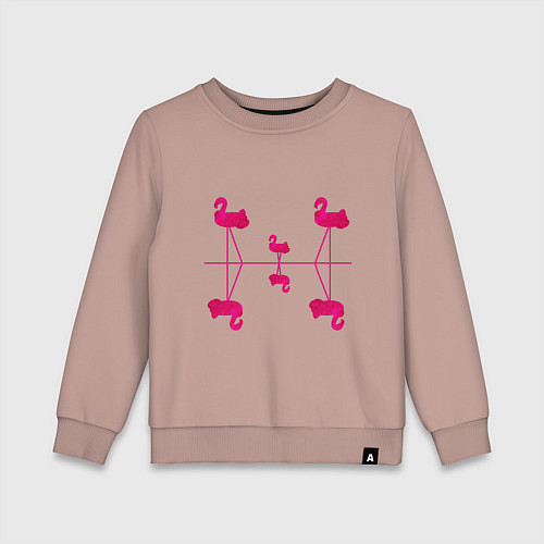 Детский свитшот Шесть розовых фламинго / Пыльно-розовый – фото 1