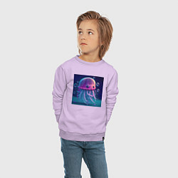 Свитшот хлопковый детский Милая Медуза, цвет: лаванда — фото 2