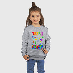 Свитшот хлопковый детский Фильм Тетрис логотип, цвет: меланж — фото 2