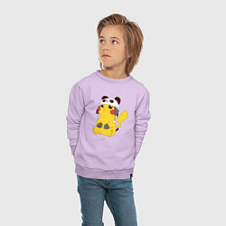 Свитшот хлопковый детский Pika panda, цвет: лаванда — фото 2