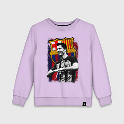Свитшот хлопковый детский Левандовски Барселона, цвет: лаванда