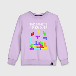 Свитшот хлопковый детский Tetris - the game is never over, цвет: лаванда