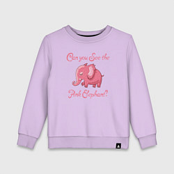 Свитшот хлопковый детский Ты видишь розового слона?, цвет: лаванда