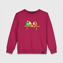 Свитшот хлопковый детский Попугайчики и арбуз, цвет: маджента