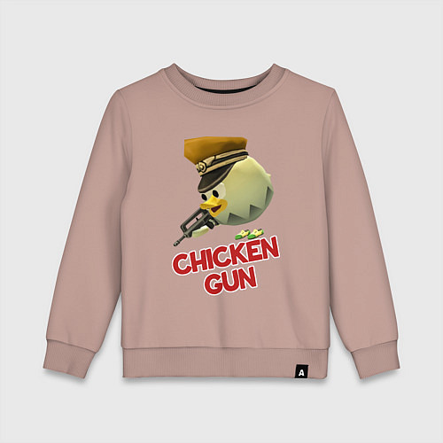 Детский свитшот Chicken Gun logo / Пыльно-розовый – фото 1