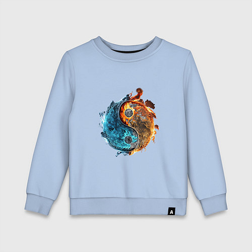 Детский свитшот Стихии огня и воды / Мягкое небо – фото 1