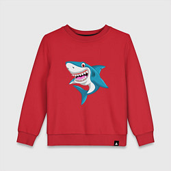 Свитшот хлопковый детский Улыбка акулы, цвет: красный