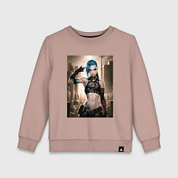 Свитшот хлопковый детский Jinx model, цвет: пыльно-розовый