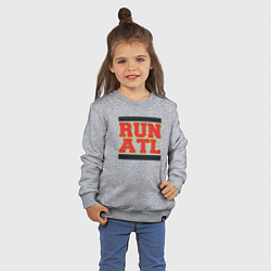 Свитшот хлопковый детский Run Atlanta Hawks, цвет: меланж — фото 2