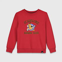 Свитшот хлопковый детский Банановые слизни, цвет: красный