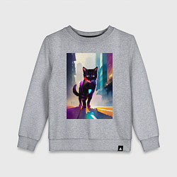 Свитшот хлопковый детский Милая кисуля на районе - Манхэттен, цвет: меланж