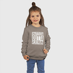 Свитшот хлопковый детский Straight outta Skalitz, цвет: утренний латте — фото 2