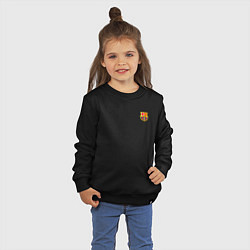 Свитшот хлопковый детский ФК Барселона эмблема, цвет: черный — фото 2