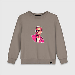 Детский свитшот Райан Гослинг розовый арт