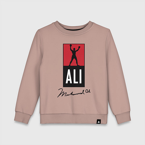 Детский свитшот Muhammad Ali boxer / Пыльно-розовый – фото 1