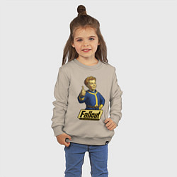 Свитшот хлопковый детский Real vault boy, цвет: миндальный — фото 2